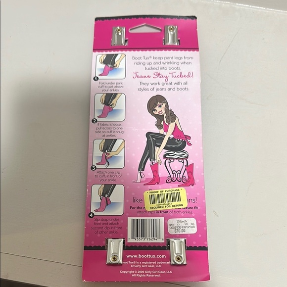 Black and Pink Boot Straps - Picture 3 of 4